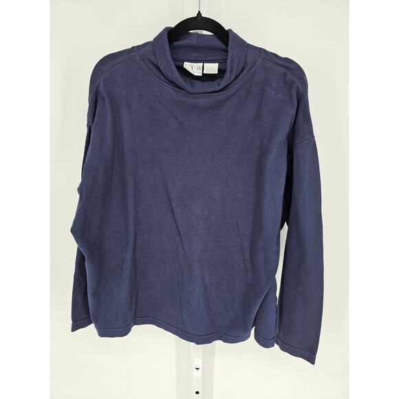 R.T.W Ready To Wind-Down Women's Navy Cotton Turtle Neck Pullover Top Size 2X - Picture 1 of 3